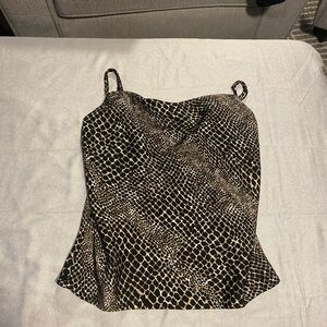 Banana Republic Thick Satin Snakeskin Print Silk Top XS Y2K